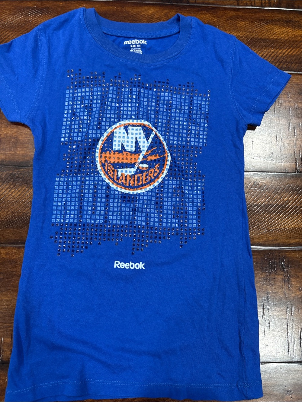 Reebok Blue New York Islanders Graphic Tee with Orange Logo